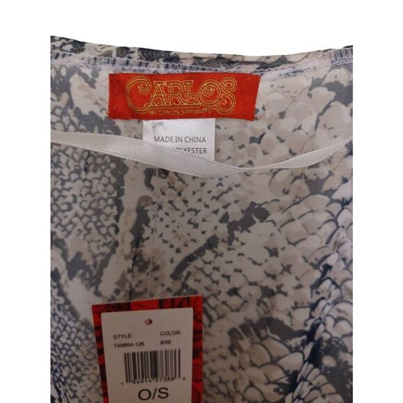 Carlos Santana Kimono Sheer Long with Tie Color Bone Size OS - Picture 2 of 3